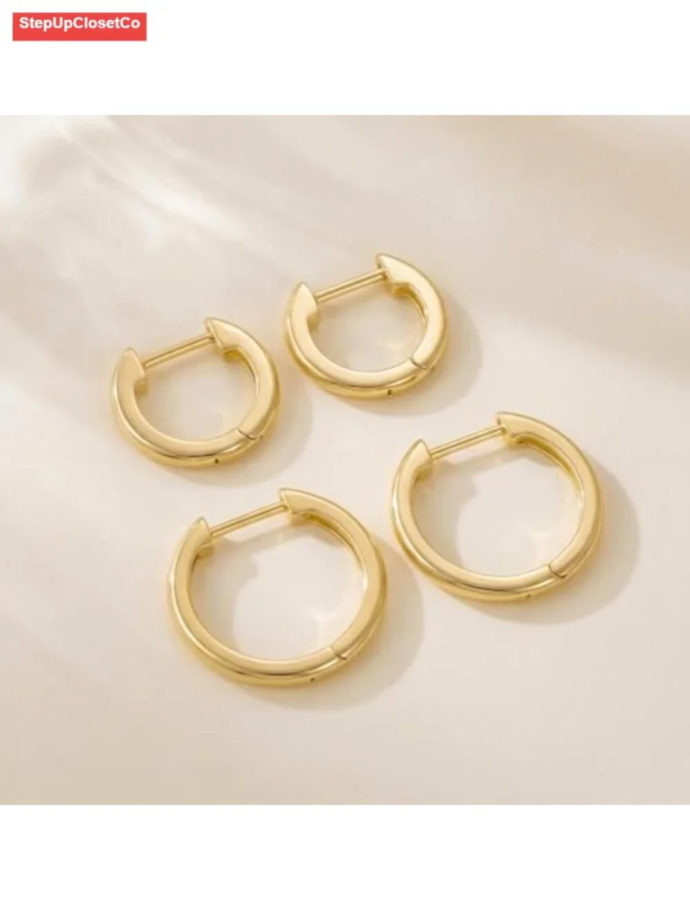 14K Gold Huggie Hoop Earrings for Women Minimalist Small Lightweight Sensitive